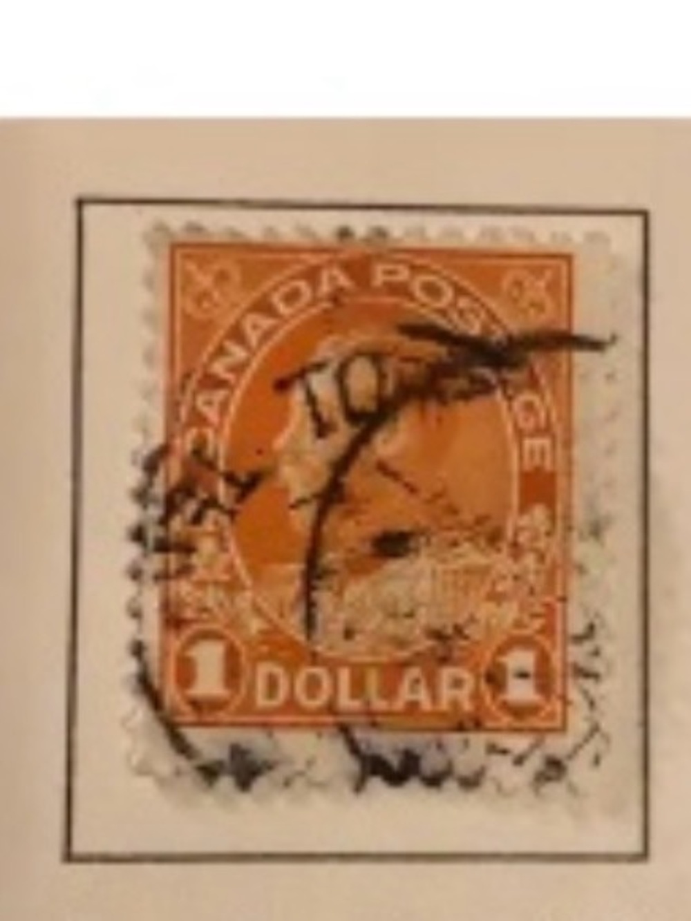 Vintage Orange Canada Postage Stamp Wall Art - Unbranded King Edward vII série